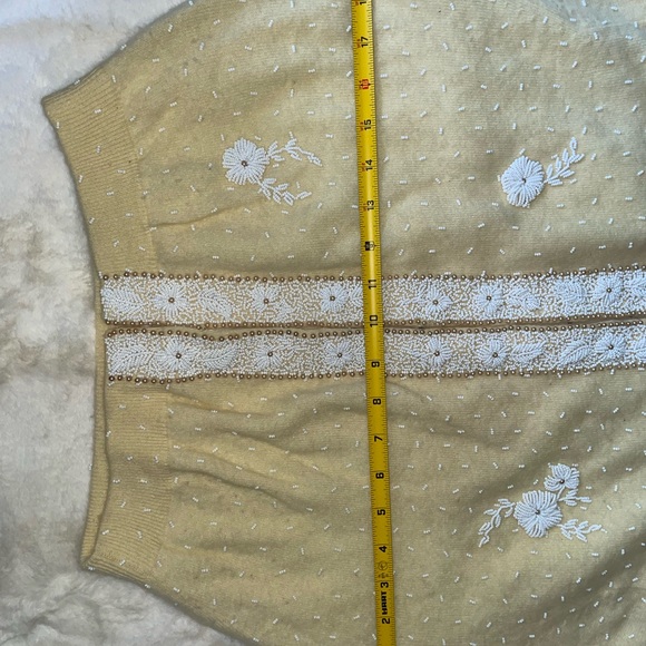 Vintage Gene Shelly Hand Beaded Angora Sweater - Picture 10 of 14